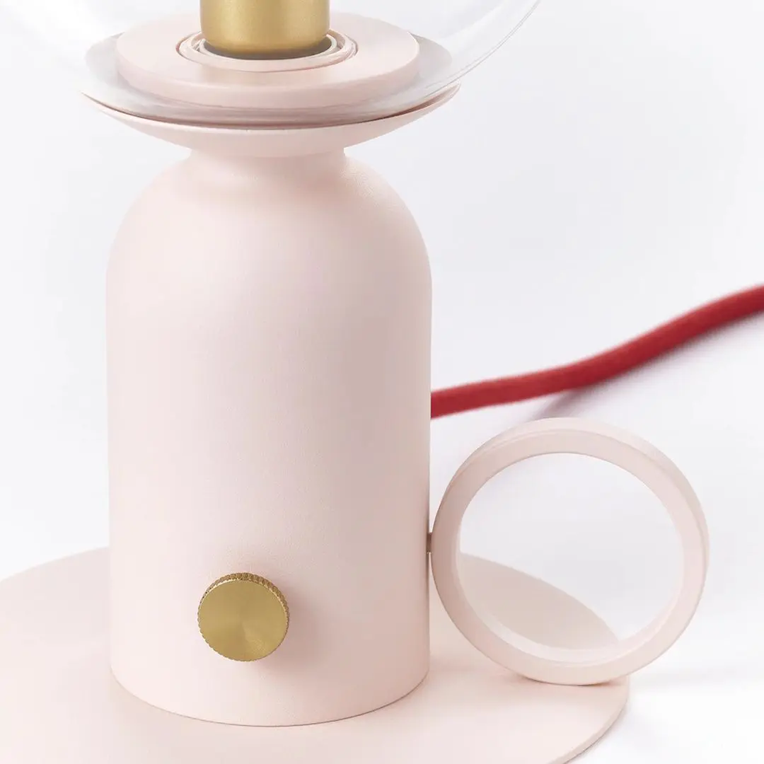 Настольная лампа Ikea Askmuller регулируемая интенсивность 24cm (Светло-Розовый/Красный)