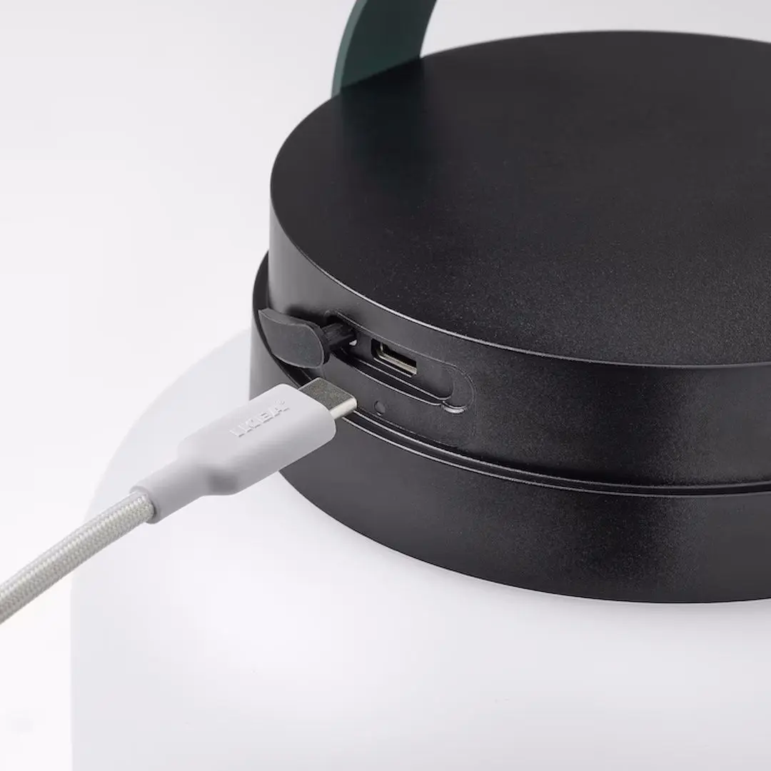 Veioza Ikea Lansport cu baterii 22cm (Alb/Gri Inchis)