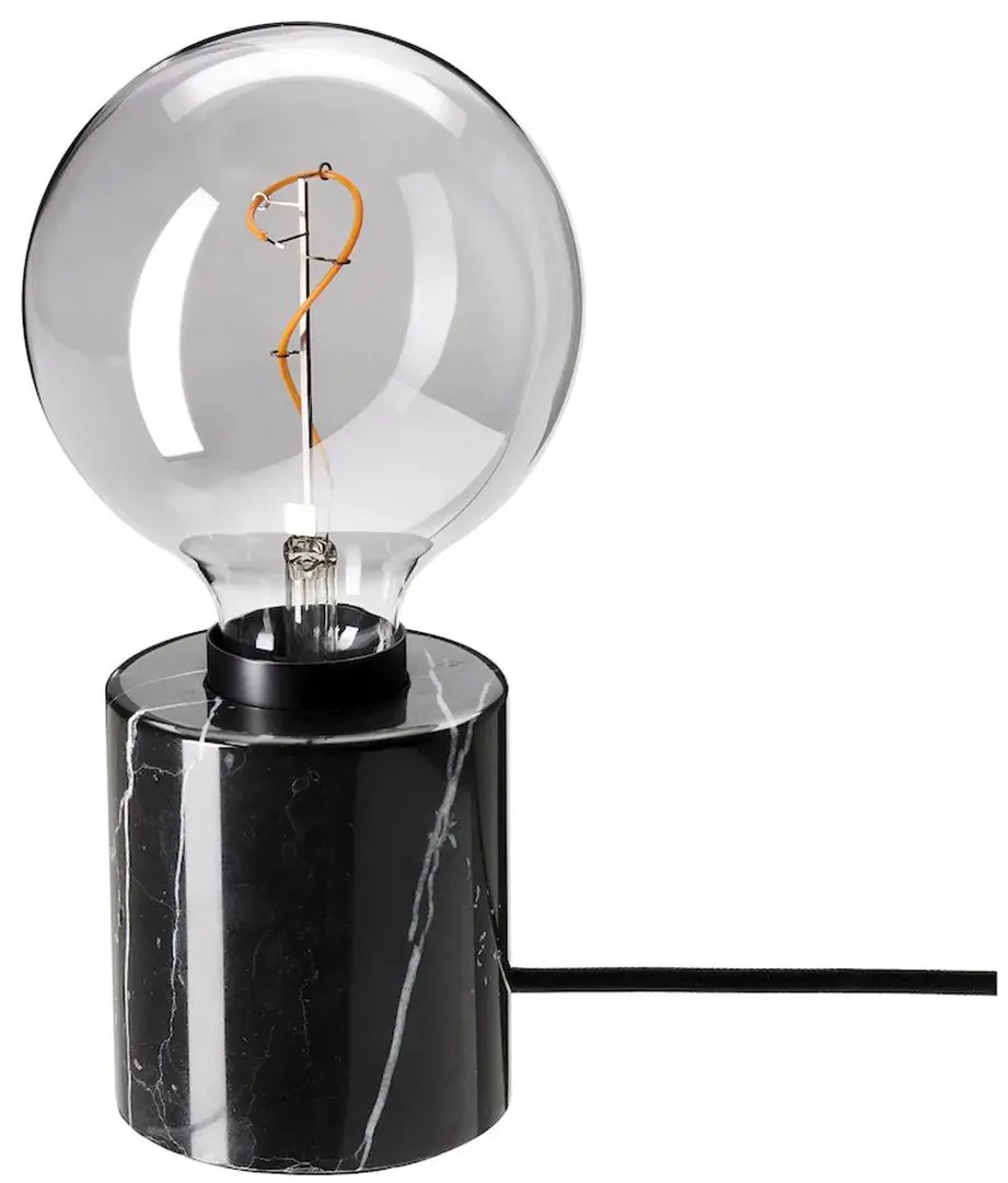 Настольная лампа Ikea Markfrost/Molnart стекло 125mm (Черный/Серый)