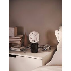 Настольная лампа Ikea Markfrost/Molnart трубчатый/прозрачное стекло (Черный Мрамор/Белый) Thumb