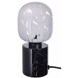 Настольная лампа Ikea Markfrost/Molnart трубчатый/прозрачное стекло (Черный Мрамор/Белый)