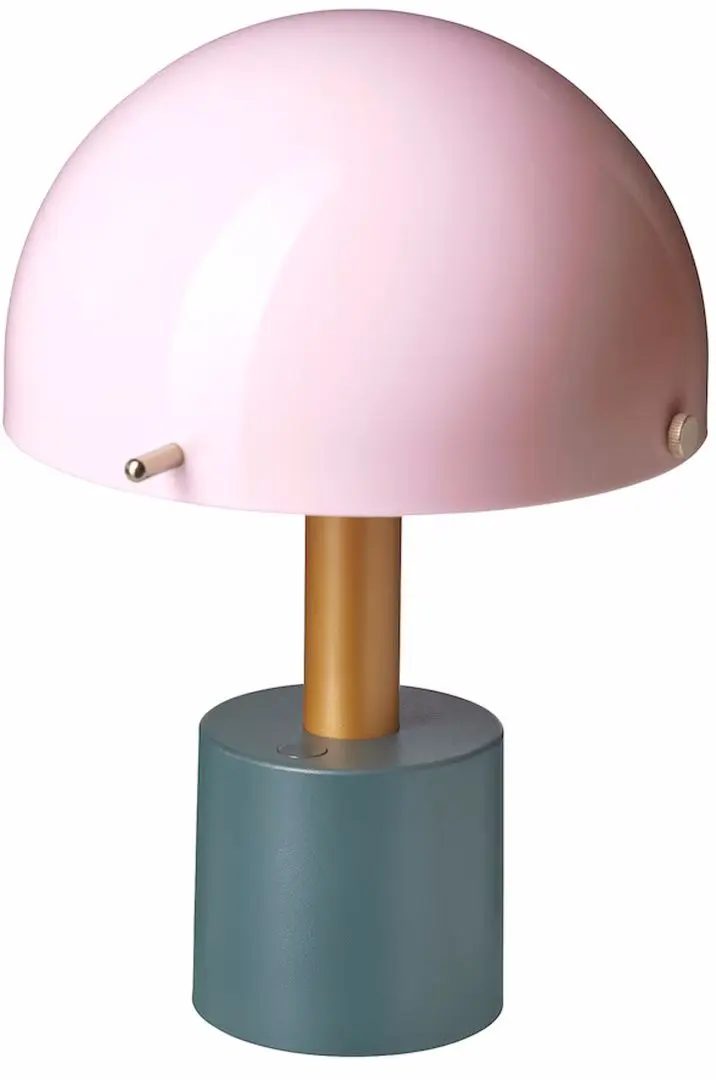 Настольная лампа Ikea Nodmast с батарейками 26cm (Светло-Розовый/Темно-Серо-Зеленый)