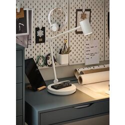 Настольная лампа Ikea Nymane с устройством для беспроводной зарядки (Белый) Thumb