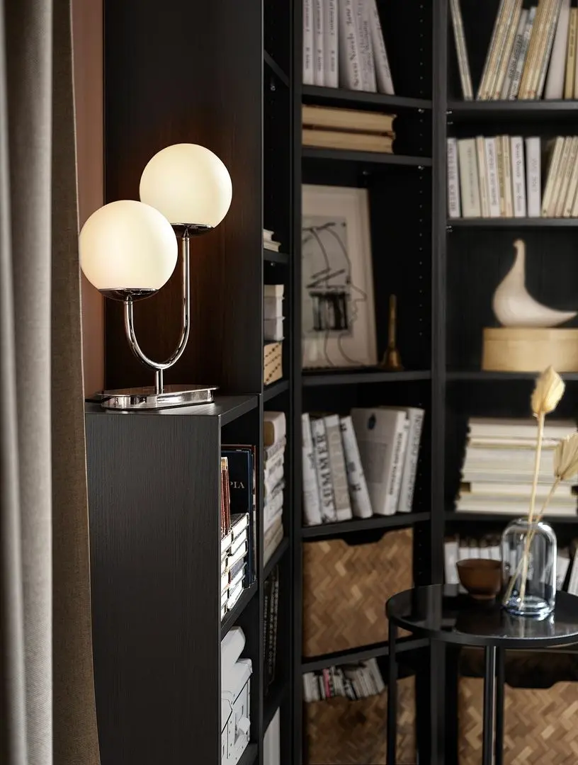 Veioza Ikea Simrishamn opal sticlă 42cm (Cromat)