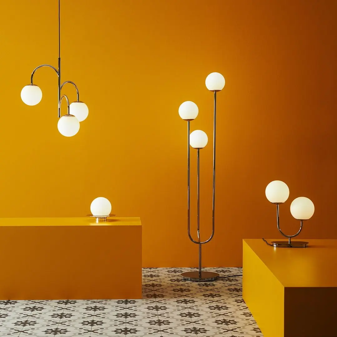 Veioza Ikea Simrishamn opal sticlă 42cm (Cromat)