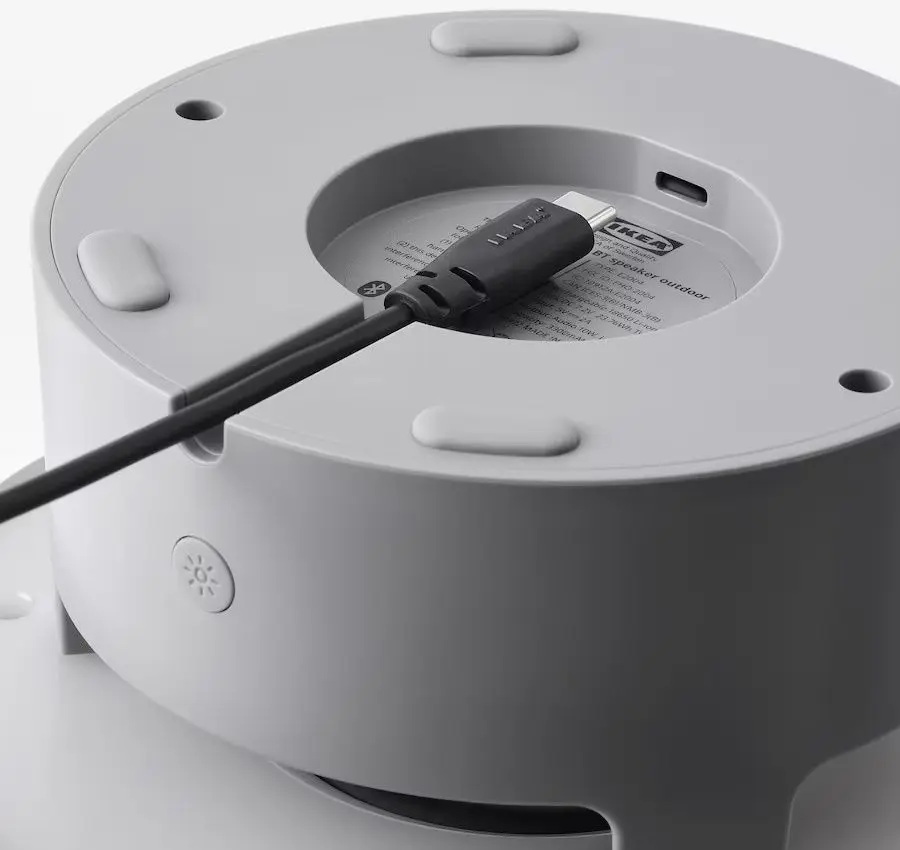 Настольная лампа Ikea Vappeby с Bluetooth динамиком/для улицы (Серый)