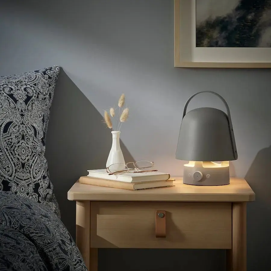 Настольная лампа Ikea Vappeby с Bluetooth динамиком/для улицы (Серый)