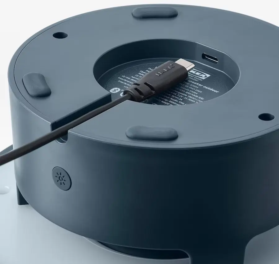 Настольная лампа Ikea Vappeby с Bluetooth динамиком/для улицы (Синий)