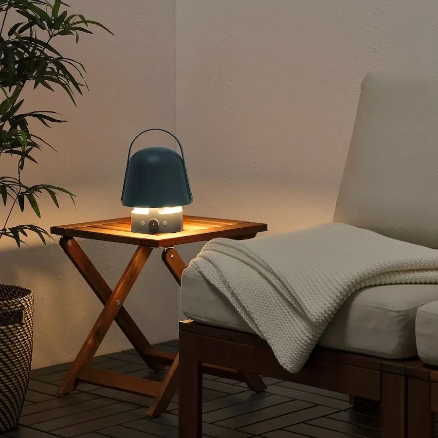 Настольная лампа Ikea Vappeby с Bluetooth динамиком/для улицы (Синий)
