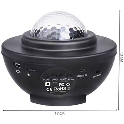 Lampa de noapte LED cu proiector Iso Trade 14850 (Black) Thumb