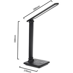 Lampa de masa cu incarcator wireless Maclean MCE616B (Black) Thumb