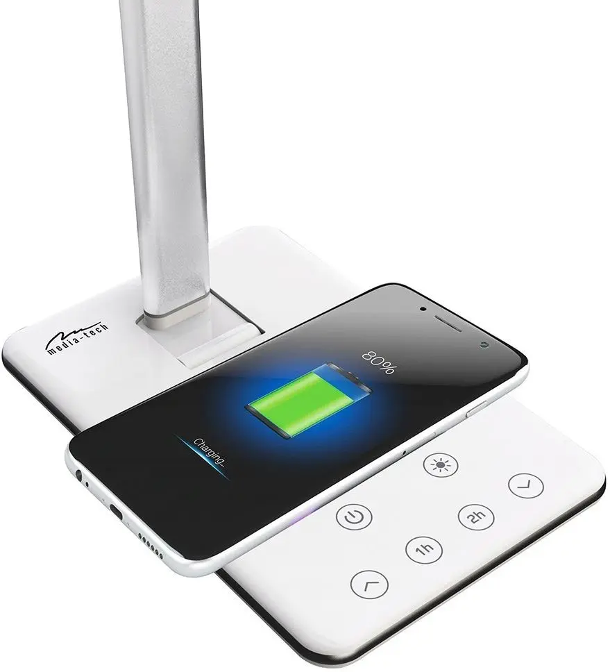 Настольная лампа с беспроводным зарядным устройством Media-Tech MT221 (White)