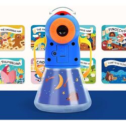 Lampa de veghe cu proiector si povesti Mideer Kids Storybook Torch (Blue) Thumb