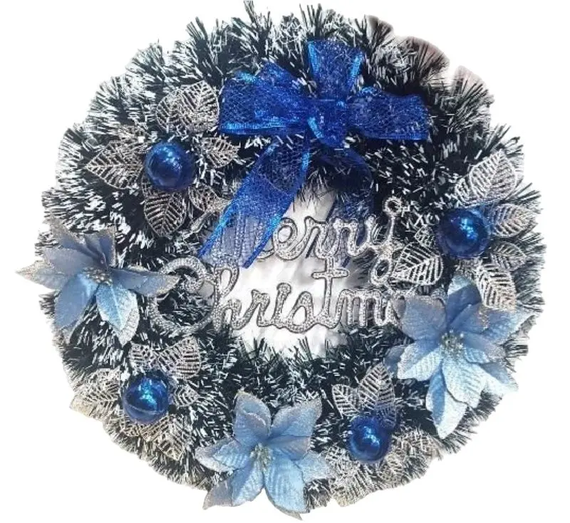 Декоративный венок Christmas Merry Christmas 37416 36cм (Blue)