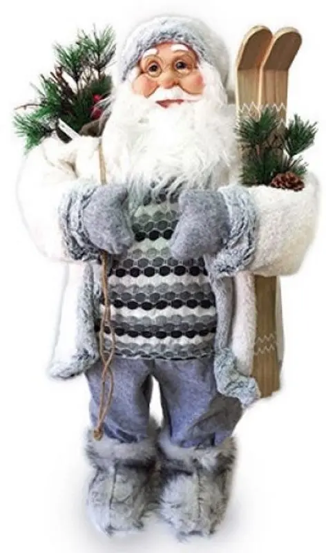 Декоративная фигурка Christmas Santa Claus 01864 (White/Grey)