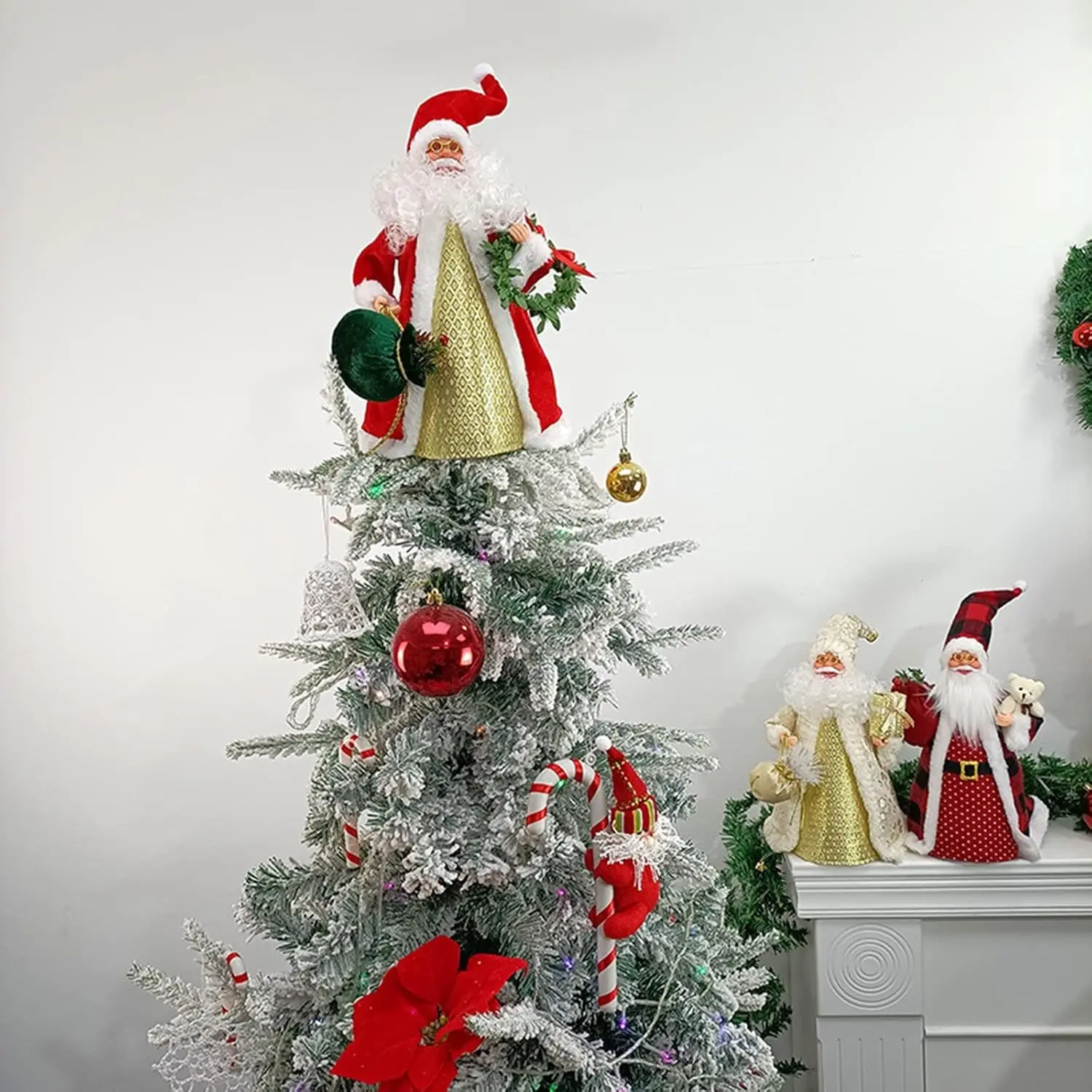 Декоративная фигурка Christmas Santa Claus 30cm (Red/Gold) - 6
