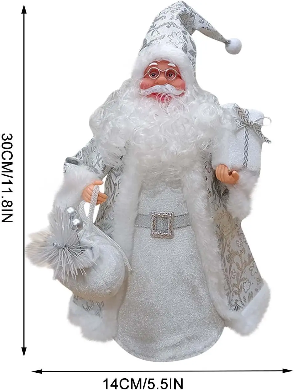 Декоративная фигурка Christmas Santa Claus 30cm (Silver) - 4