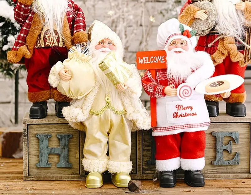 Декоративная фигурка Christmas Santa Claus 45cm (Gold) - 4
