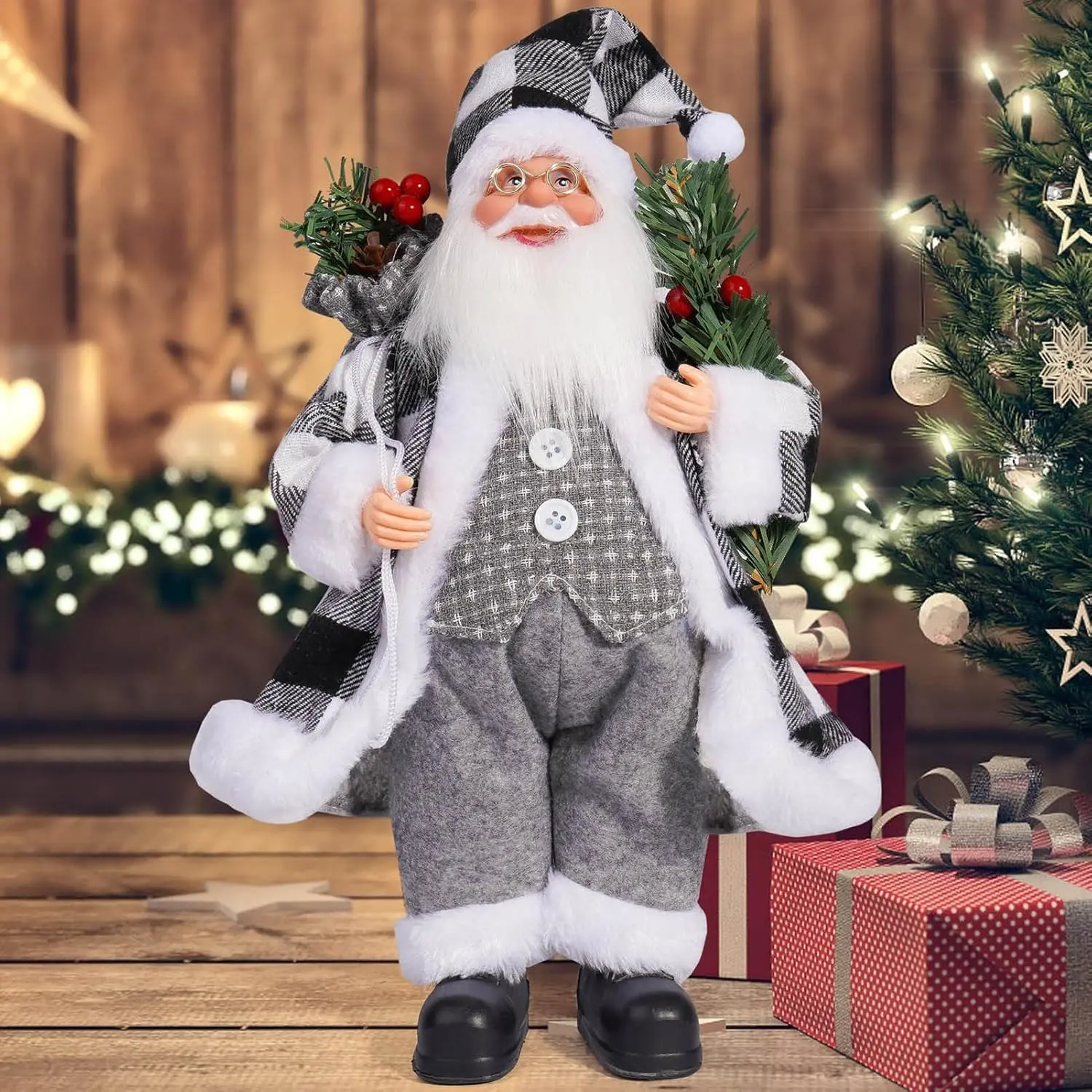Декоративная фигурка Christmas Santa Claus Nordic Style 60cm (Grey) - 3