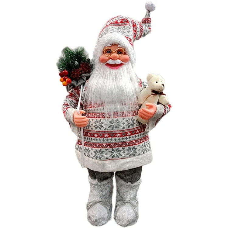 Декоративная фигурка Christmas Santa Claus Scandinavian 60cm (Silver)