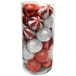 Набор елочных шаров Christmas 35114 80mm (Red/White)
