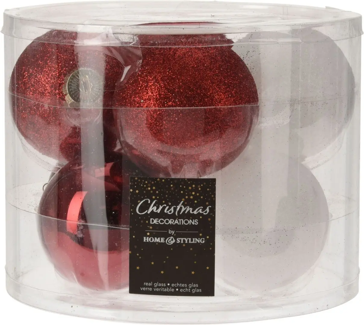 Набор елочных шаров Christmas Carol 27354 80mm (Red/White)