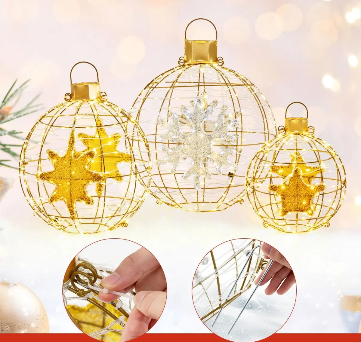 Декоративная фигурка Costway CM24902DE 3pcs (Gold)