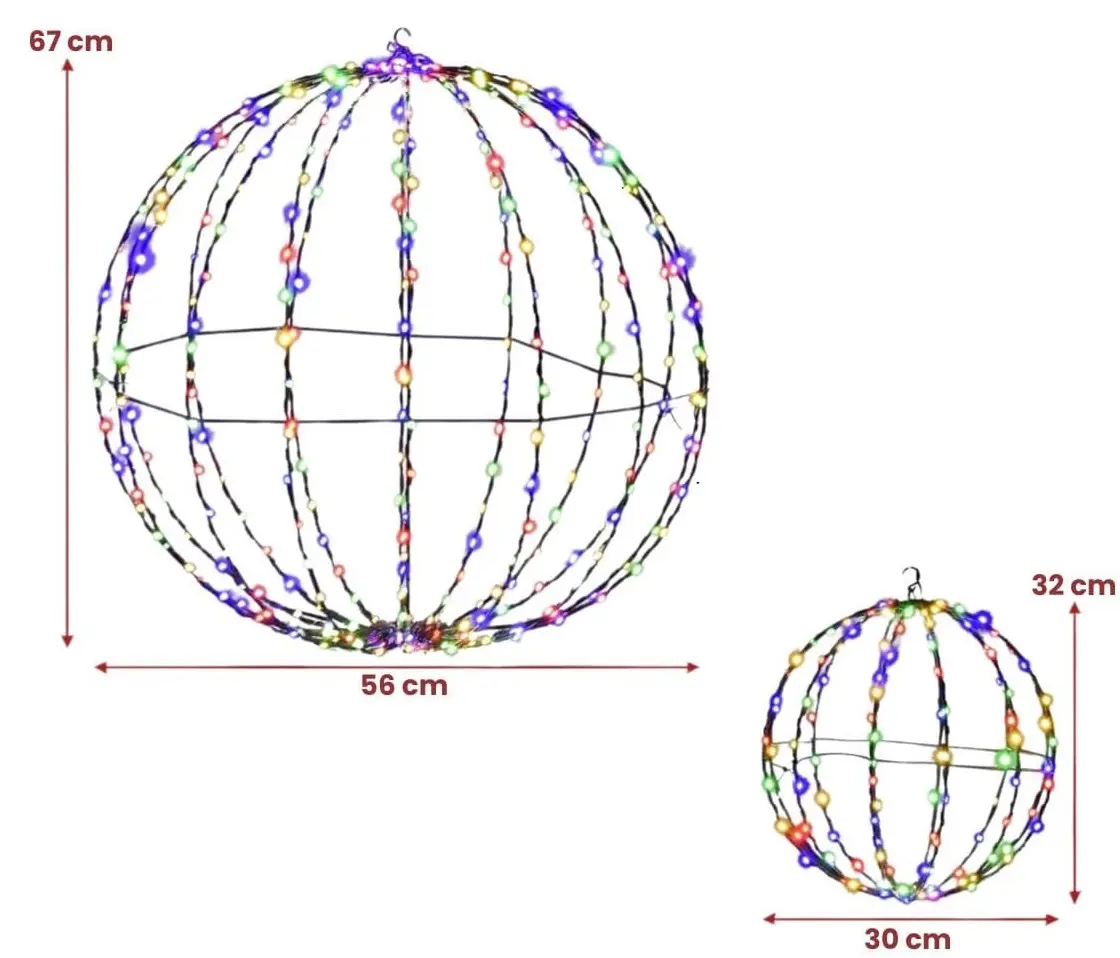 Комплект светодиодных шаров Costway CM25000DE 2pcs - 5