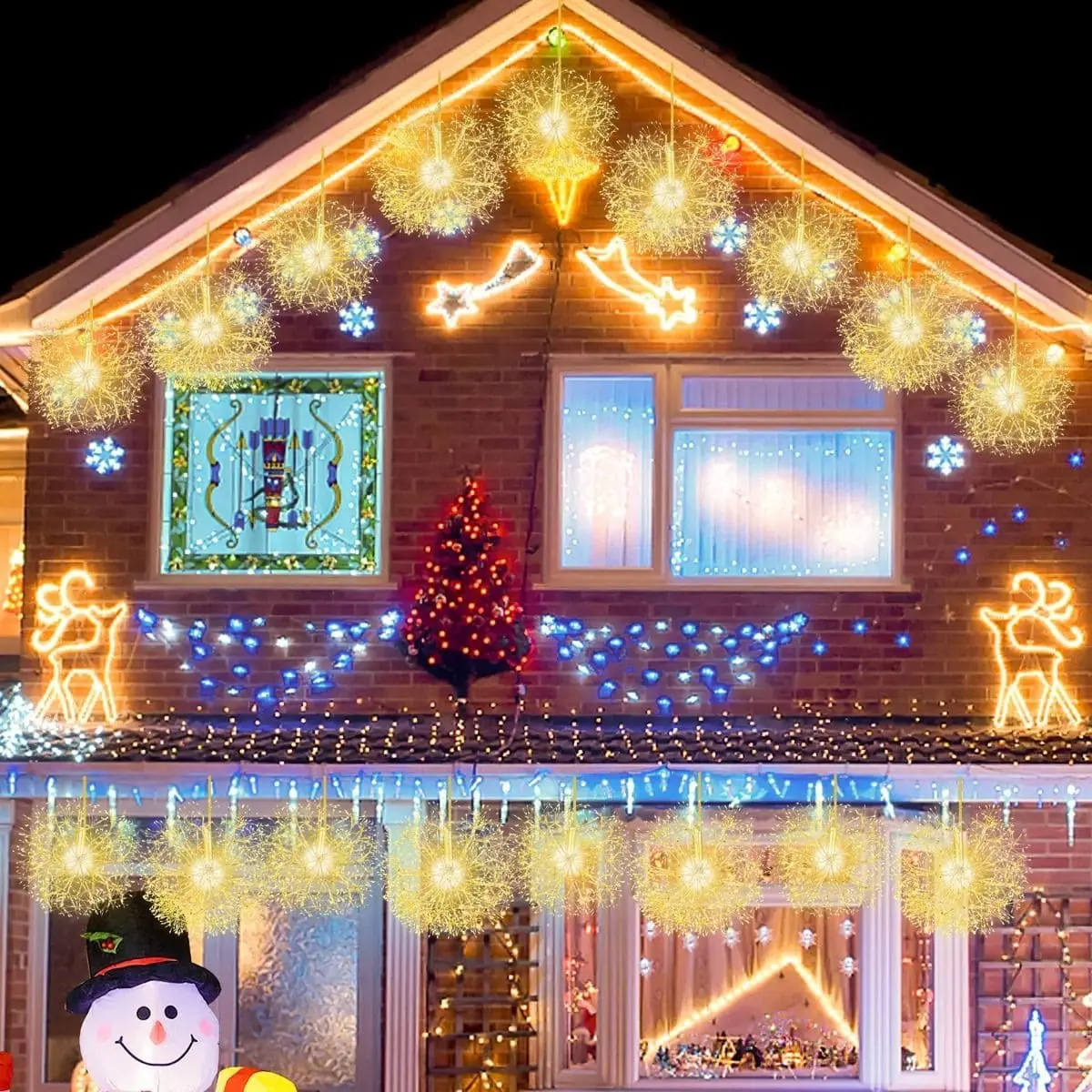 Set decoratiuni cu LED-uri Costway CM24996DE 2pcs (Gold)