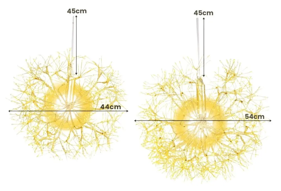 Set decoratiuni cu LED-uri Costway CM24996DE 2pcs (Gold)