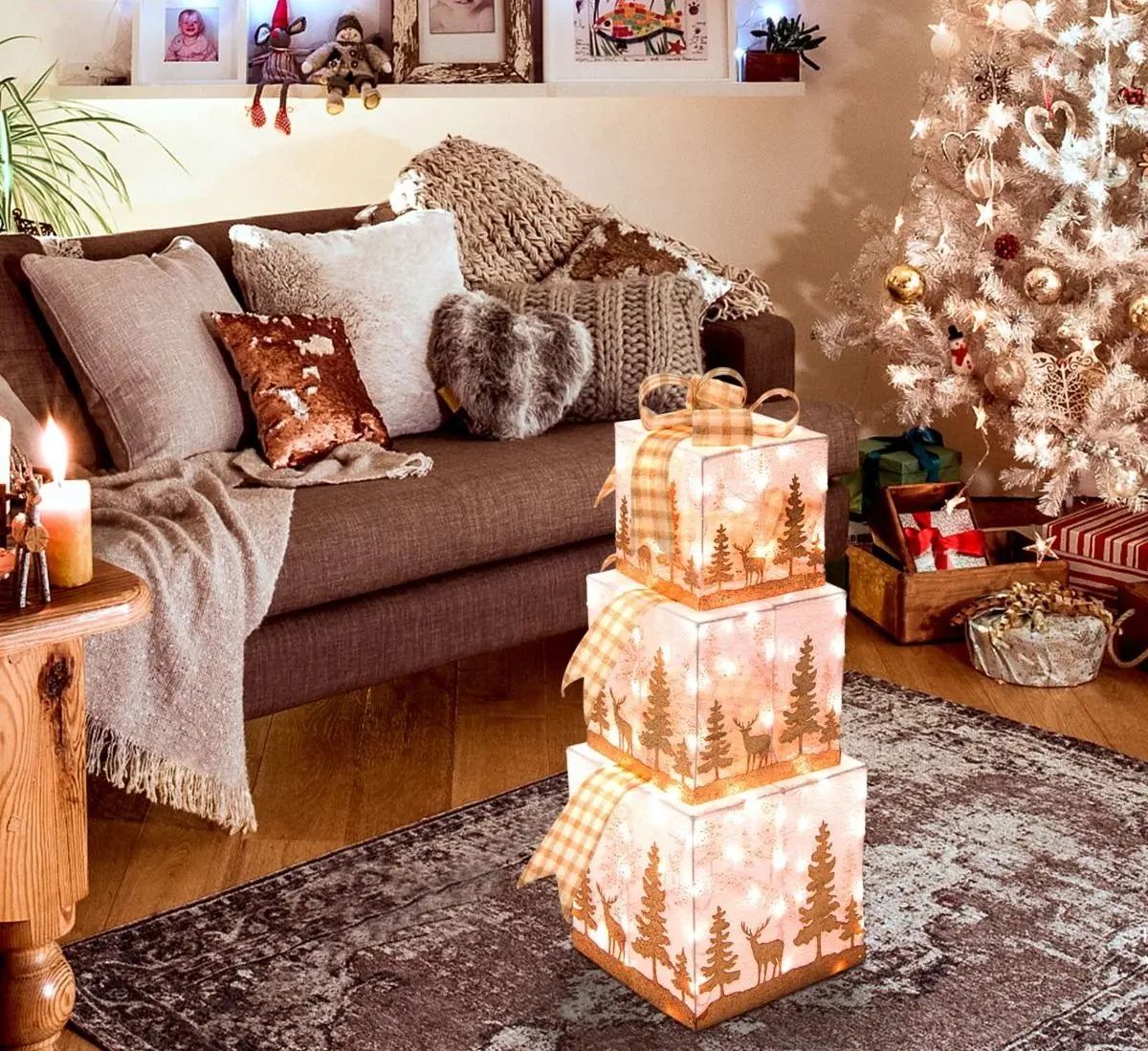 Set cutii cadou decorative Costway CM24288DE (Gold) - 3