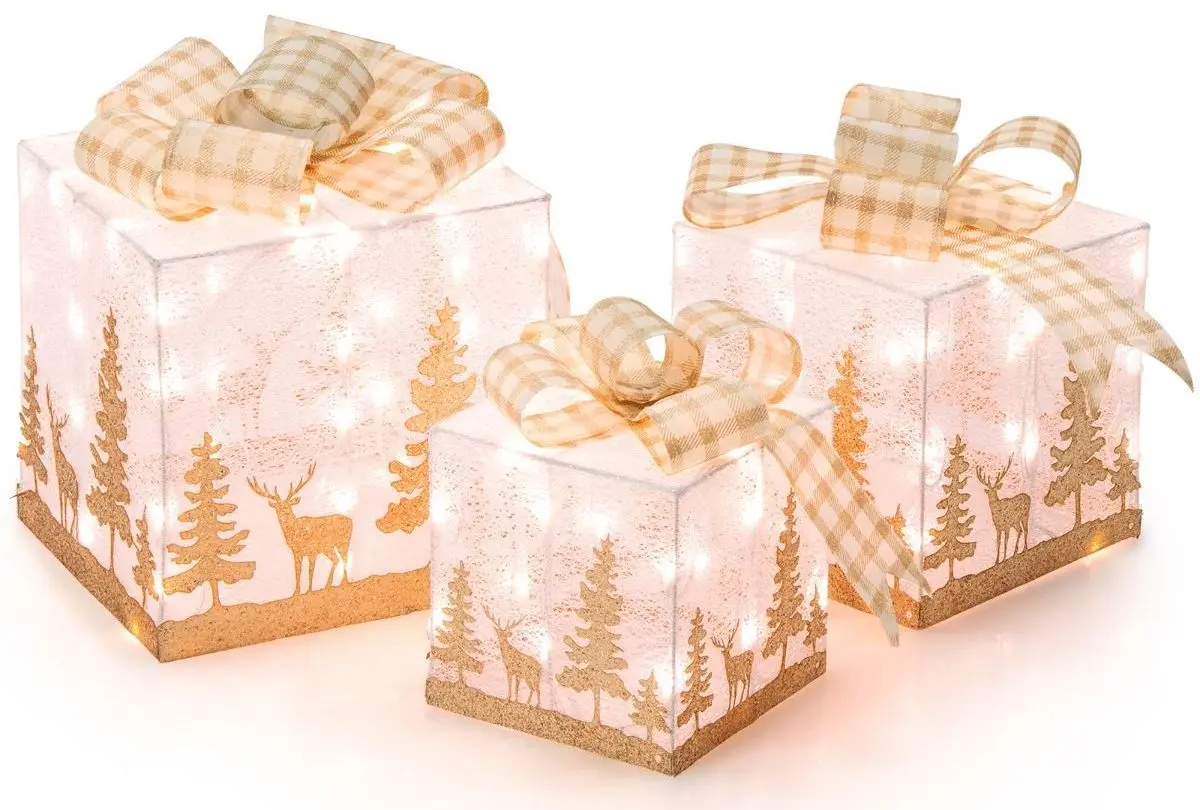 Set cutii cadou decorative Costway CM24288DE (Gold)