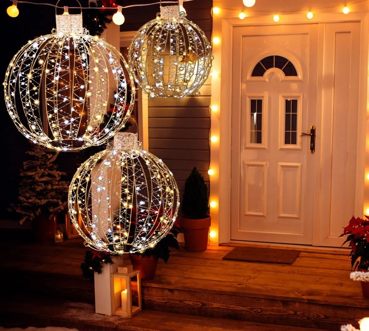 Set bile de Crăciun Costway CM24148DE-GD (Gold) - 4