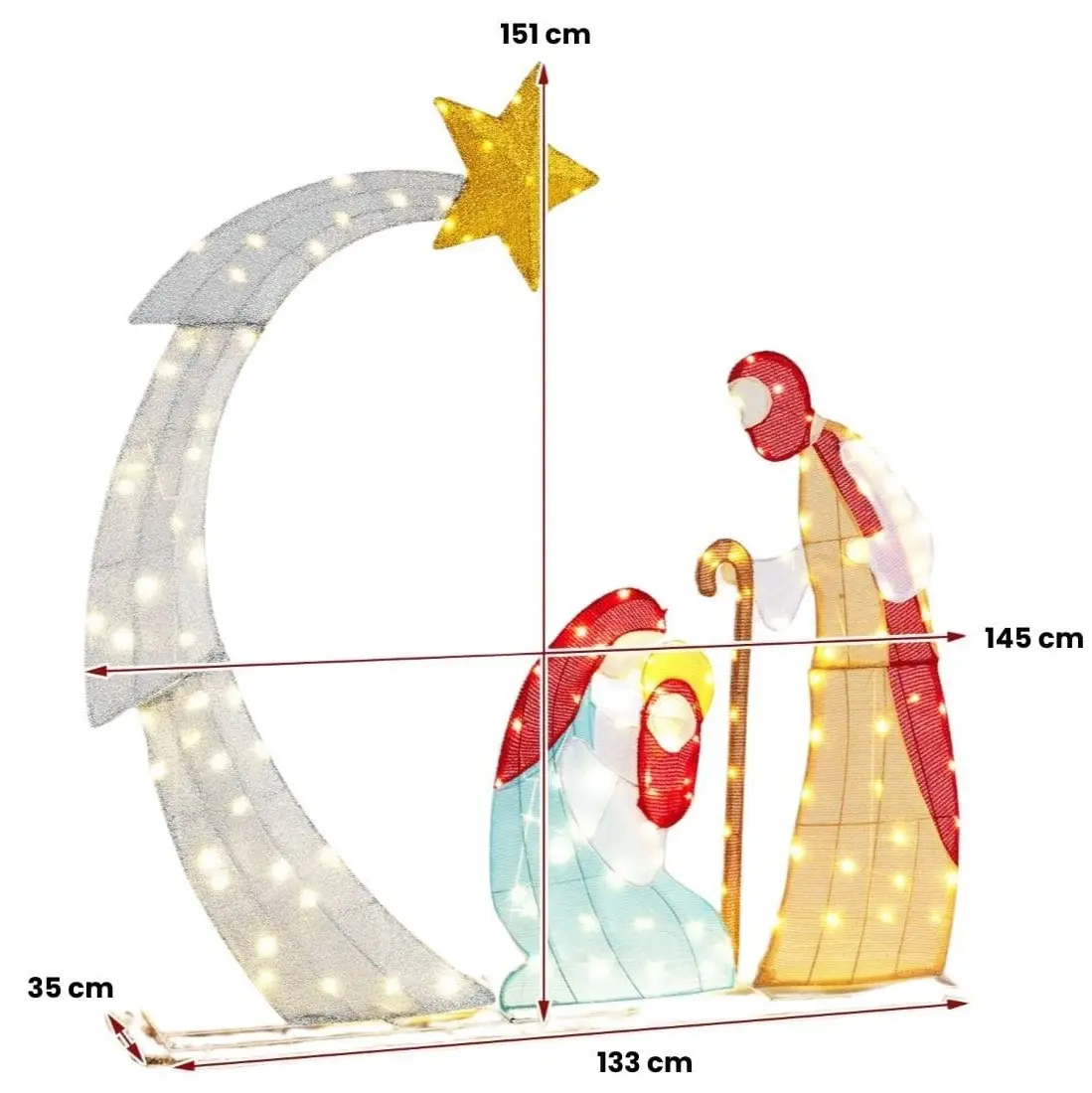 Светодиодная инсталляция Costway CM24726DE 151см