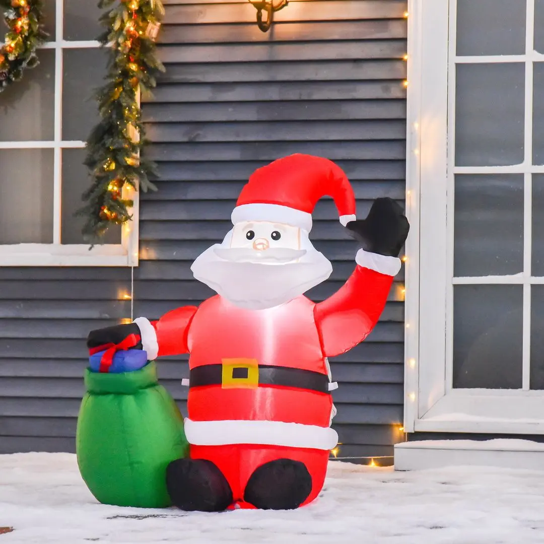 Mos Craciun gonflabil LED Homcom 844-006 1.2m (Red)