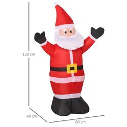 Mos Craciun gonflabil LED Homcom 844-160 1.2m (Red) Thumb