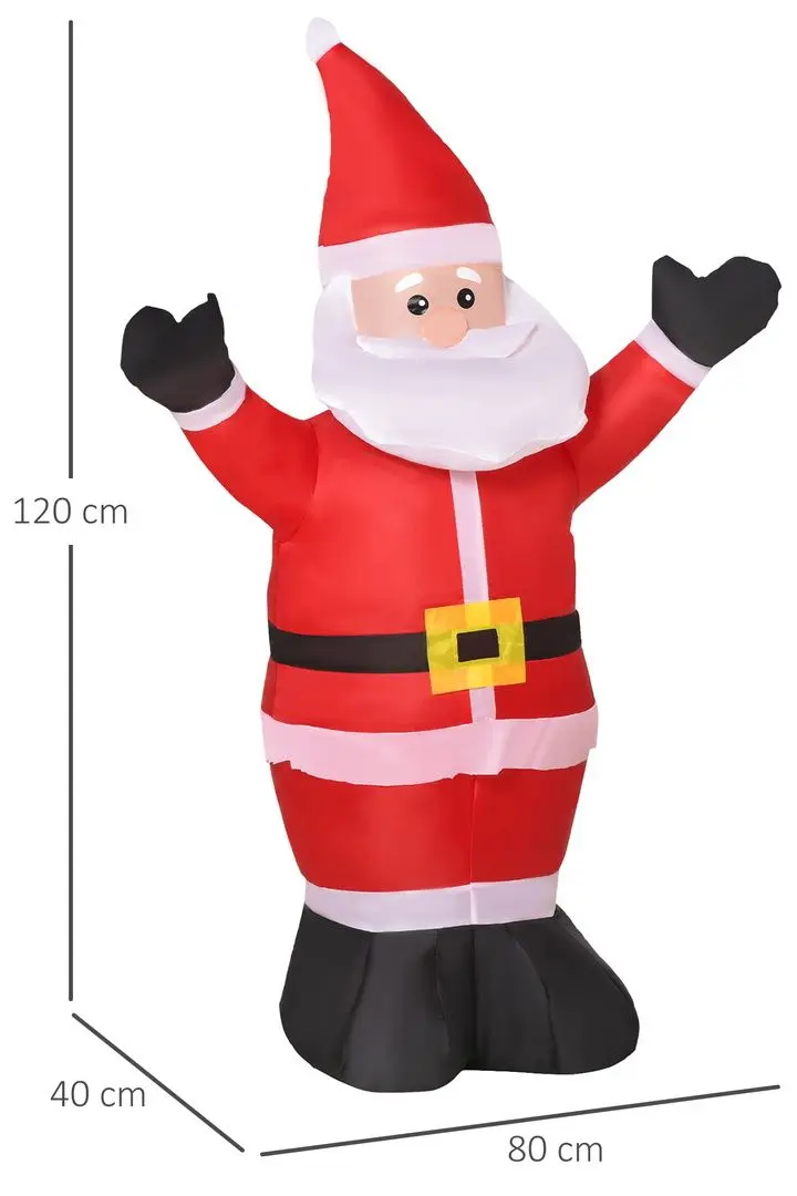 Mos Craciun gonflabil LED Homcom 844-160 1.2m (Red)