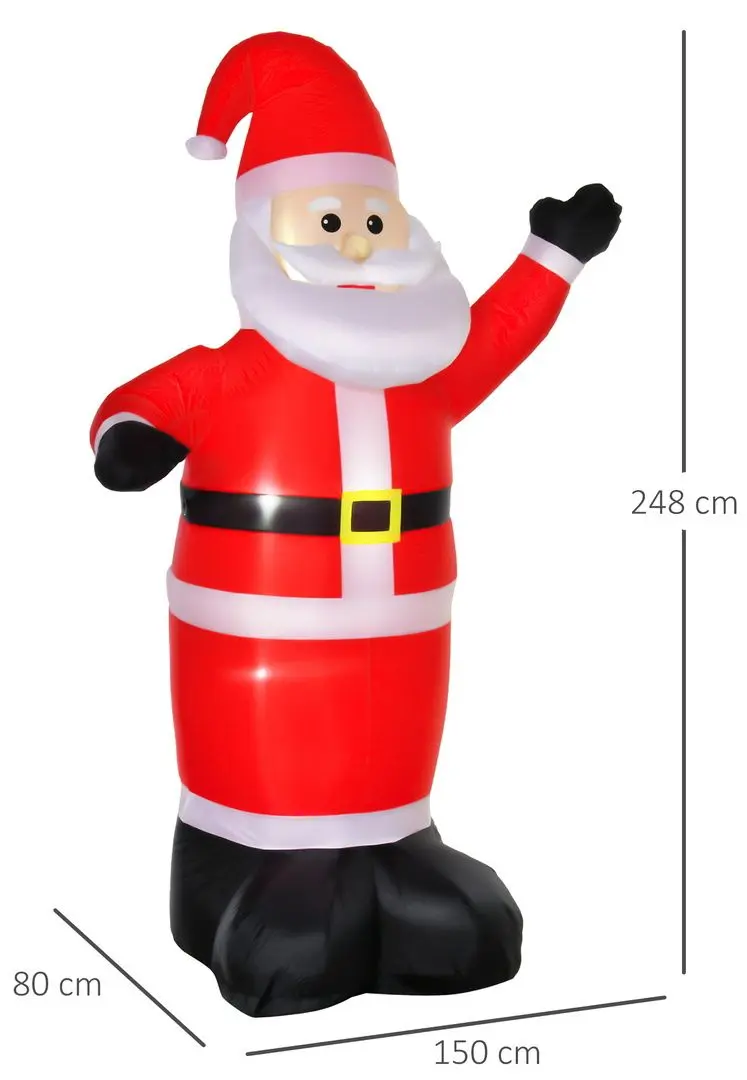 Надувной Санта-Клаус LED Homcom 844-162 2.4м (Red)