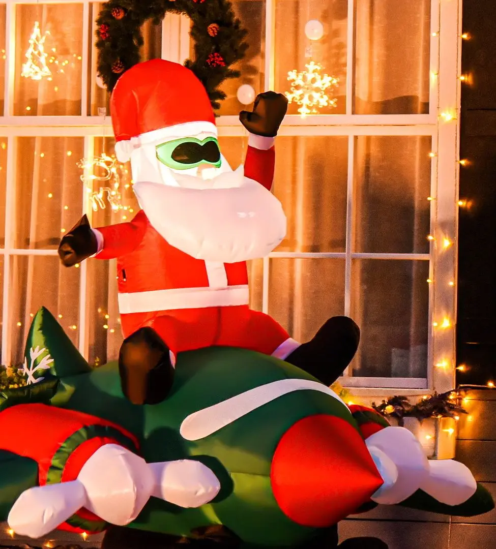 Надувной Санта-Клаус LED Homcom 844-405V90 1.6м (Red/Green)
