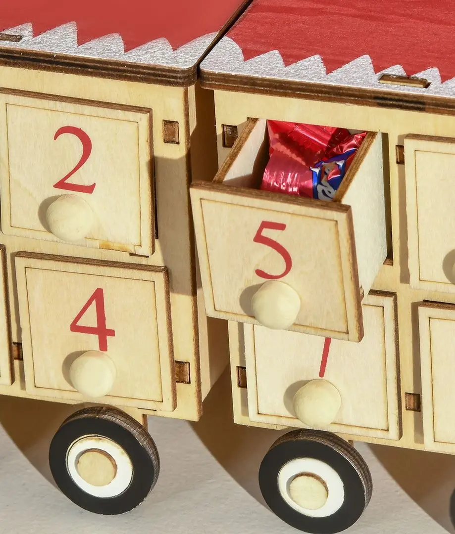 Trenul calendar de Craciun Homcom 830-519V00MX (Natural) - 5