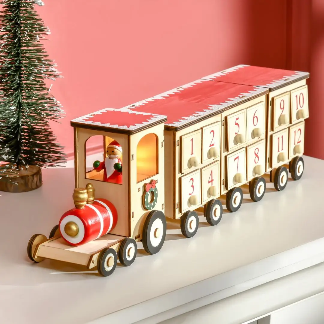 Trenul calendar de Craciun Homcom 830-519V00MX (Natural) - 7