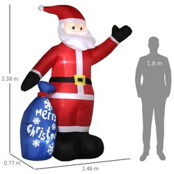 Надувной Санта-Клаус LED Outsunny 844-542V90MX 2.4м (Red) Thumb