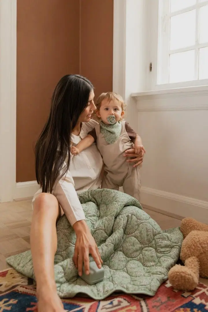 Plapuma pentru copii BIBS Liberty Capel 85x110 (Sage)