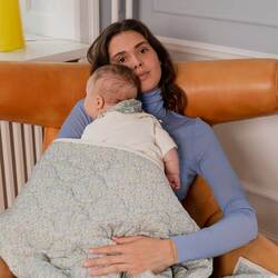 Plapuma pentru copii BIBS Liberty Eloise 85x110 (Ivory/Green) Thumb