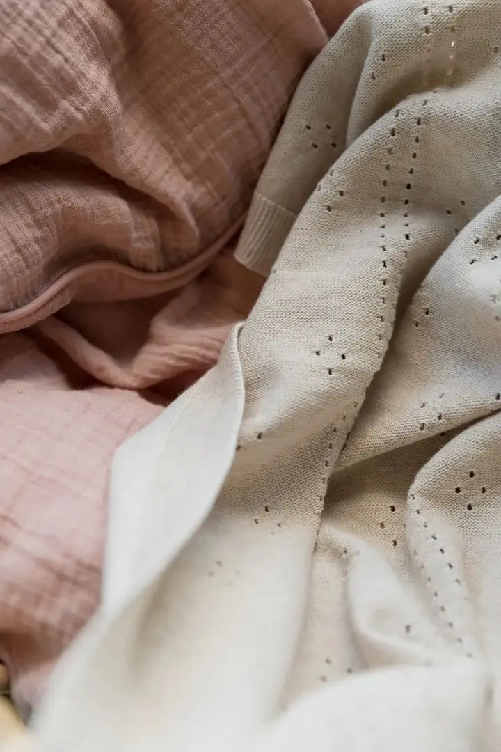 Plapuma pentru copii BIBS Pointelle 70x100 (Vanilla)