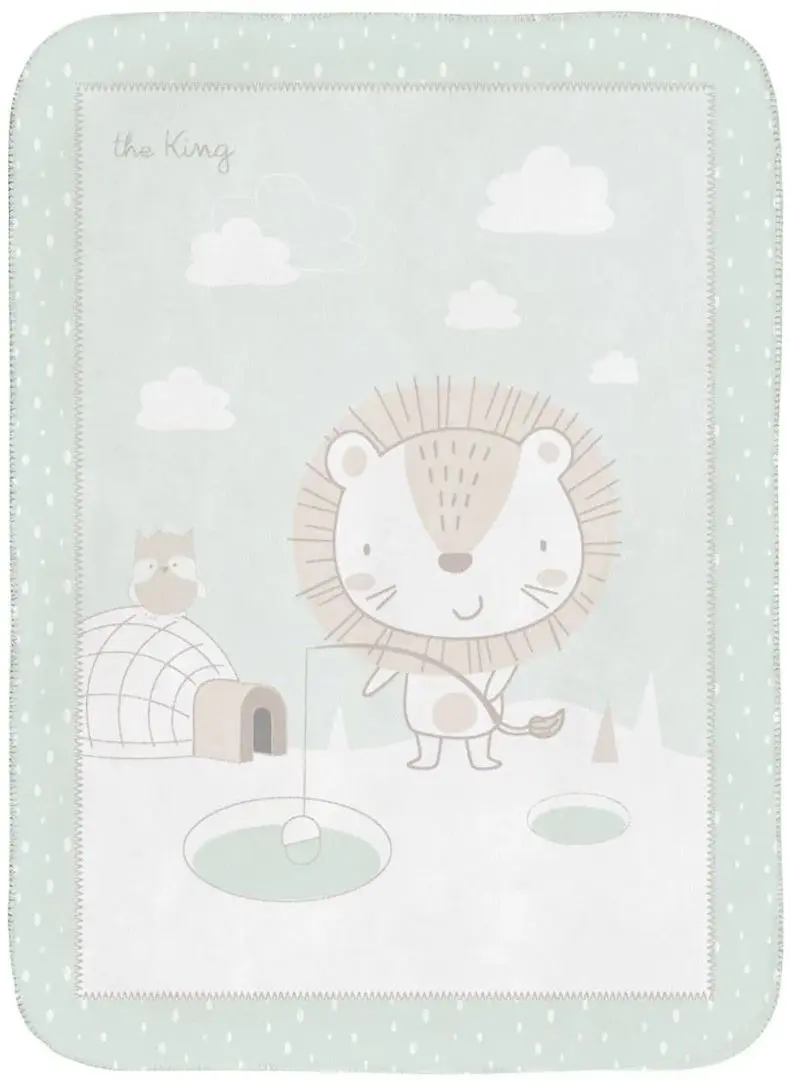 Plapuma pentru copii Kikka Boo Jungle King 110x140 (Mint)