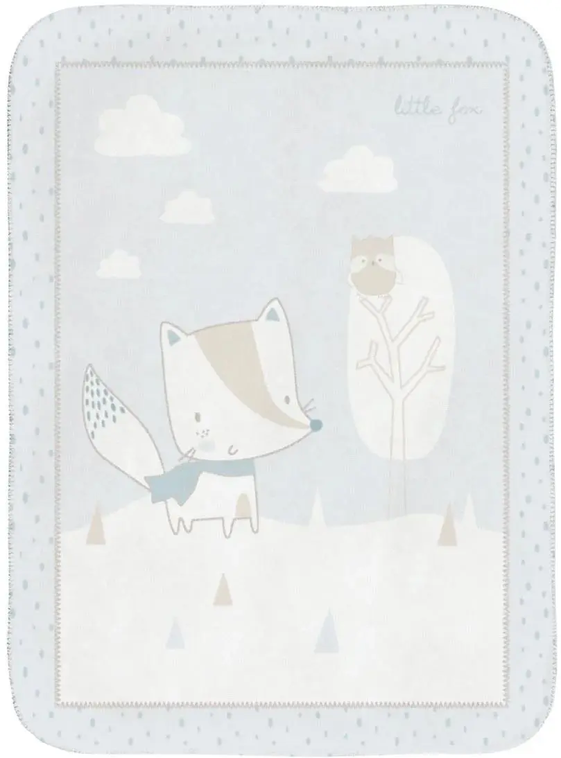 Plapuma pentru copii Kikka Boo Little Fox 110x140 (Blue)