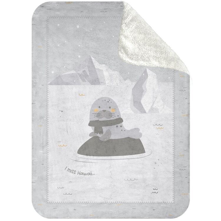 Plapuma pentru copii Kikka Boo Seally Me Sherpa 110x140 (Grey)