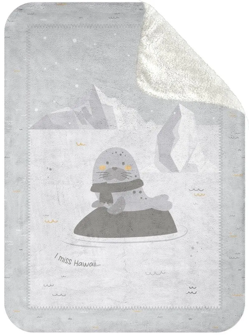 Plapuma pentru copii Kikka Boo Seally Me Sherpa 80x110 (Grey)