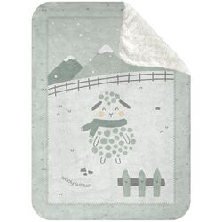 Plapuma pentru copii Kikka Boo Sleepy Sheep Sherpa 110x140 (Green)